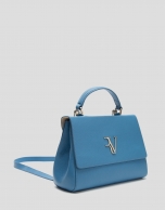 Blue leather Alice Midi handbag