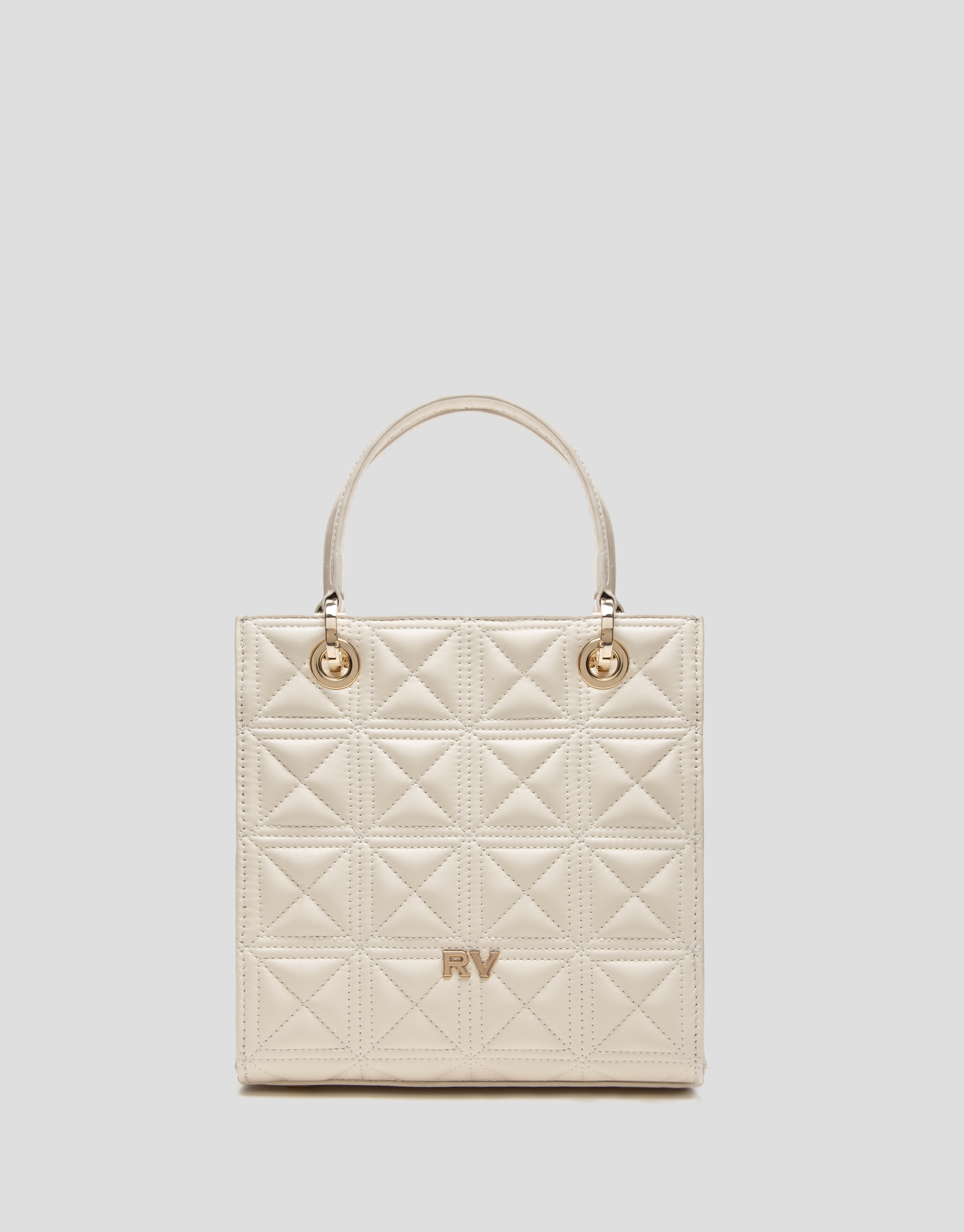 Ivory quilted leather Mini Linda Satchel