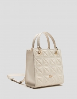 Ivory quilted leather Mini Linda Satchel