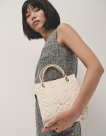 Ivory quilted leather Mini Linda Satchel