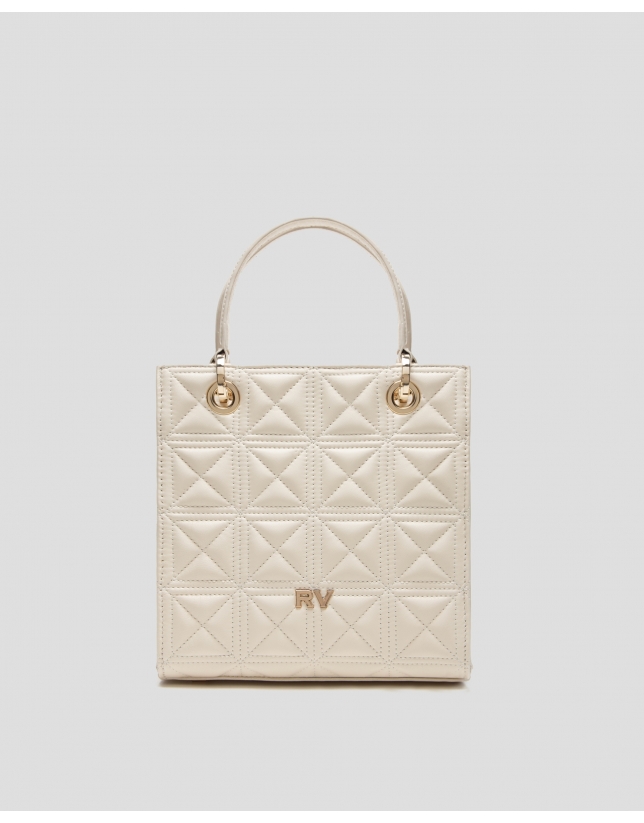 Ivory quilted leather Mini Linda Satchel