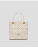 Ivory quilted leather Mini Linda Satchel