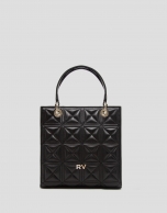 Black quilted leather Mini Linda Satchel