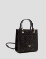 Black quilted leather Mini Linda Satchel