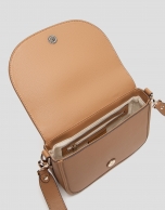 Camel leather Crafts Cross shoulder bag