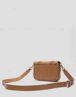 Camel leather Crafts Cross shoulder bag