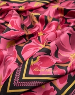 Bouganville floral print silk scarf