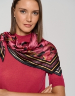 Bouganville floral print silk scarf