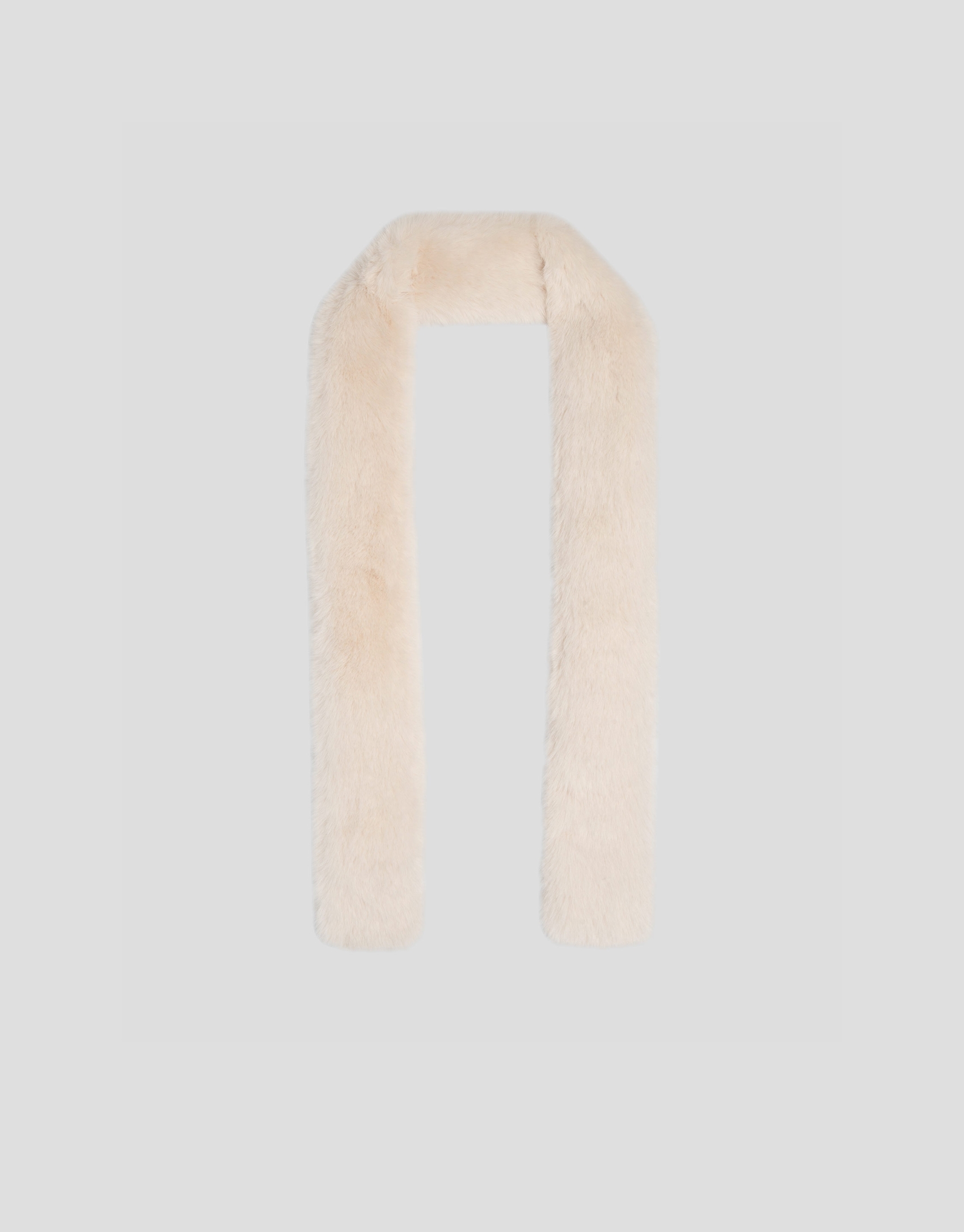 White scarf with fur-effect