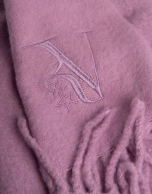 Mauve scarf with fringe and RV logo