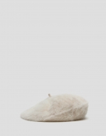 Off white angora beret