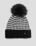 Black and white raccoon pompom