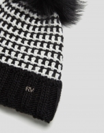 Black and white raccoon pompom