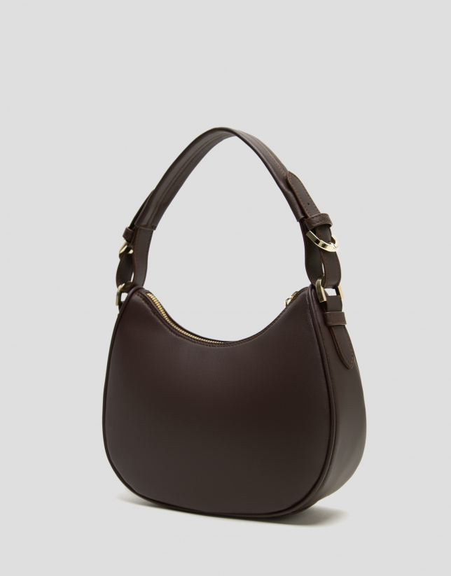 Brown leather Cuca Moon shoulder bag