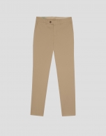 Camel cotton regular chino pants