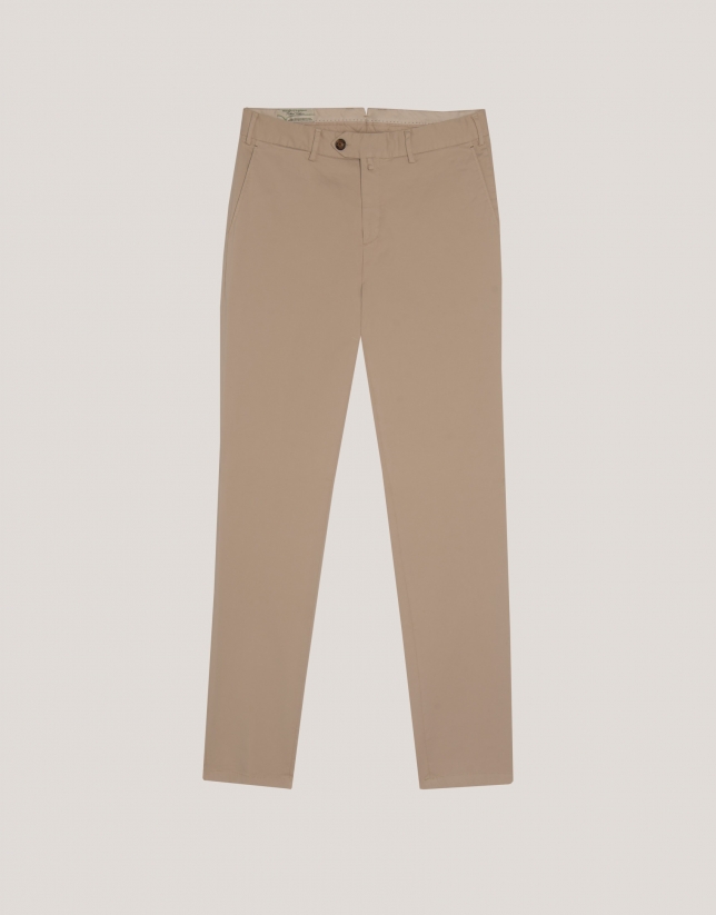 Pantalón chino regular algodón camel