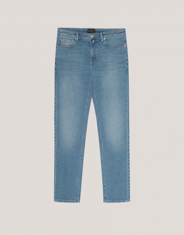 Light blue slim fit denim pants