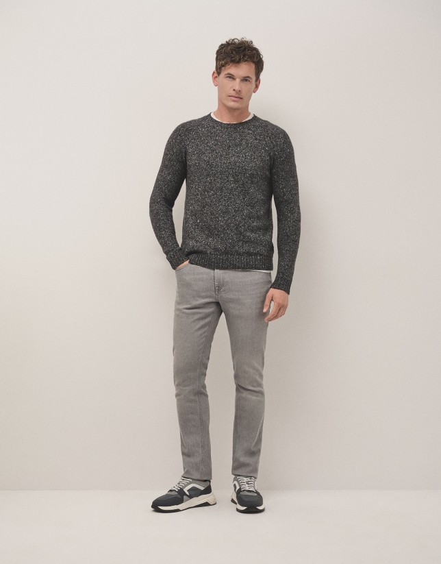 Light gray slim fit denim pants