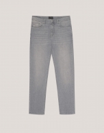 Pantalón vaquero denim slim gris claro