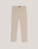 Beige slim fit twill jeans pants