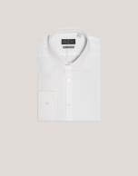 White micro-structured cotton dress shirt