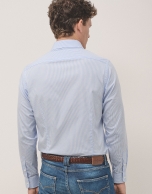 Blue/white striped dress shirt