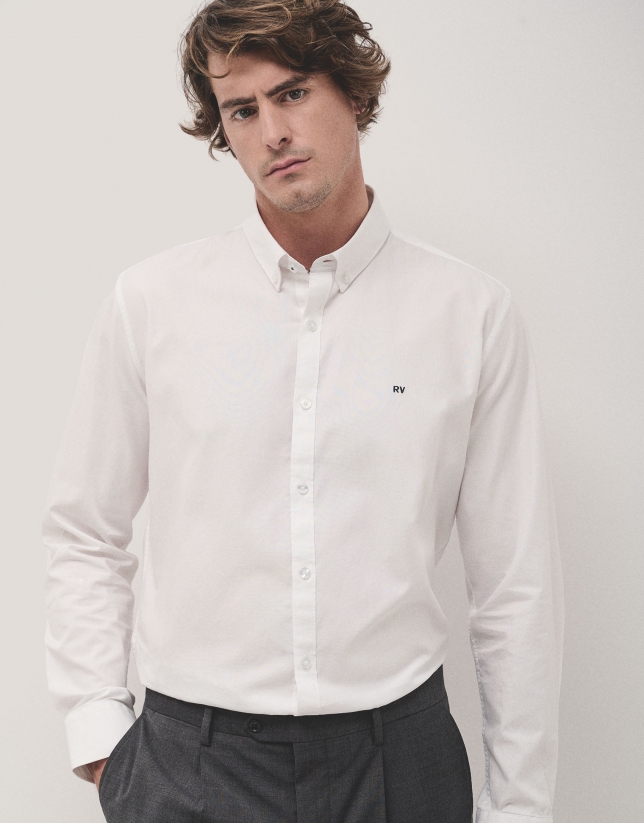 Camisa sport regular oxford blanco óptico