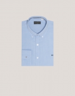 Camisa sport regular oxford celeste