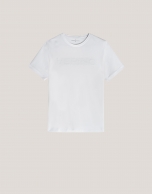 White T-shirt with logo embossed chest