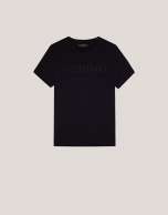 Black T-shirt with logo embossed chest