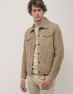 Khaki green suede jacket