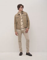 Khaki green suede jacket