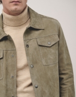 Khaki green suede jacket