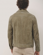 Khaki green suede jacket