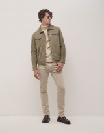 Khaki green suede jacket