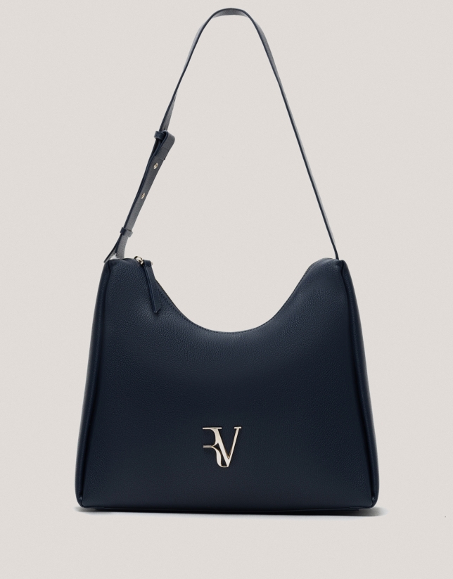 Navy blue leather Margot Hobo shoulder bag 