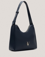 Navy blue leather Margot Hobo shoulder bag 