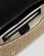 Bolso de hombro Louise Baguette beige y negro