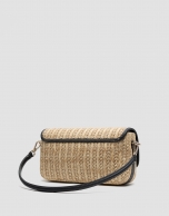 Bolso de hombro Louise Baguette beige y negro