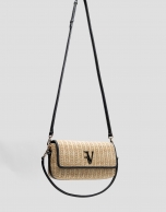 Bolso de hombro Louise Baguette beige y negro