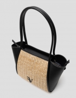 Beige and black Louise shopping bag 