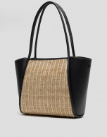 Beige and black Louise shopping bag 