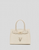 Bolso Satchel Mini Millie piel grabado coco beige