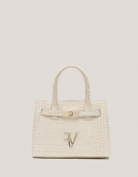 Bolso Satchel Mini Millie piel grabado coco beige