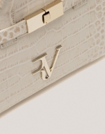 Satchel Mini Millie beige alligator embossed leather