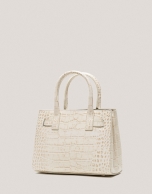 Bolso Satchel Mini Millie piel grabado coco beige