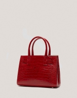 Bolso Satchel Mini Millie piel grabado coco rojo