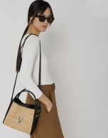 Bolso de mano Louise Satchel beige y negro