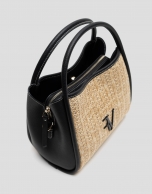 Bolso de mano Louise Satchel beige y negro