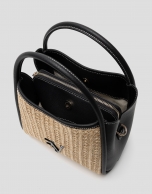 Bolso de mano Louise Satchel beige y negro